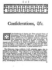 Cover of: Considerations on the propriety of imposing taxes in the British colonies, for the purpose of ...