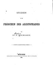 Cover of: Commentatio in Aristophanis Ranas by Nicolaus Wecklein