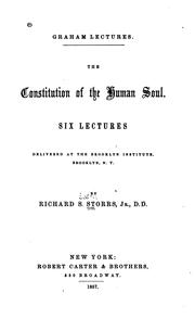 Cover of: The Constitution of the Human Soul: Six Lectures