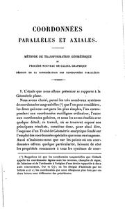 Cover of: Coordonnées parallèles & axiales: méthode de transformation géométrique et ...