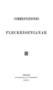Cover of: Commentationes Fleckeisenianae