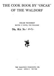 Cover of: The Cook Book, by "Oscar" of the Waldorf by Oscar Tschirky