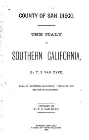 Cover of: County of San Diego: The Italy of Southern California