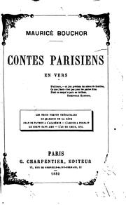 Cover of: Contes parisiens: en vers ... by Maurice Bouchor
