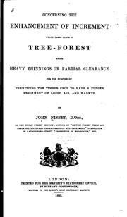 Cover of: Concerning the Enhancement of Increment which Takes Place in Tree-forest After Heavy Thinnings ...