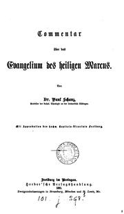 Cover of: Commentar über das Evangelium des heiligen Marcus