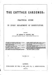 Cover of: Cottage Gardener and Country Gentleman's Companion by George William Johnson