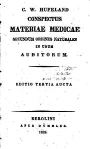 Cover of: Conspectus materiae medicae secundum ordines naturales: in usum auditorum