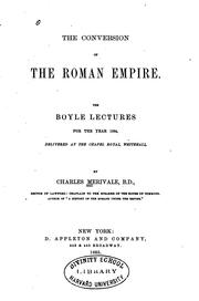 Cover of: The Conversion of the Roman Empire: The Boyle Lectures for the Year 1864