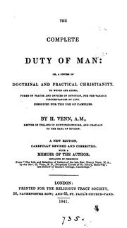 Cover of: The complete duty of man: or, A system of doctrinal and practical Christianity by Henry Venn