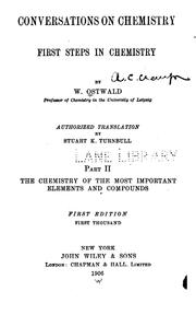 Cover of: Conversations on chemistry v. 2, 1906 by Wilhelm Ostwald