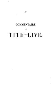 Cover of: Commentaire sur Tite-Live: Complément de l'édition du Tite-Live de la Collection des auteurs ...