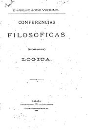 Cover of: Conferencias filosóficas... by Enrique José Varona