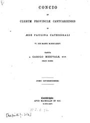 Cover of: Concio [on Malachi iii, 16] ad clerum provinciae Cantuariensis in aede Paulina cathedrali 6 die ...