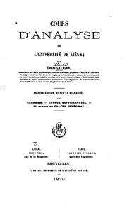 Cover of: Cours d'analyse de l'Université de Liége: Algèbre, calcul différentiel, 1 ...
