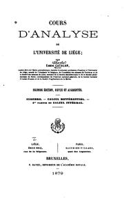 Cover of: Cours d'analyse de l'Université de Liége: Algèbre, calcul différentiel, 1 ... by Eugène Charles Catalan