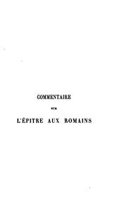 Cover of: Commentaire sur l'épître aux Romains