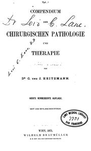 Cover of: Compendium der chirurgischen Instrumentum, Verband und Operationslehre v. 1