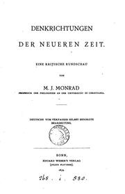 Cover of: Denkrichtungen der neueren Zeit. Deutsche Bearb