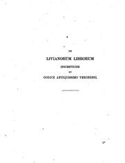 Cover of: De Livianorum librorum inscriptione et codice antiquissimo Veronensi commentatio