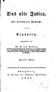 Das alte Indien, mit besonderer Rücksicht auf Aegypten by Peter von Bohlen