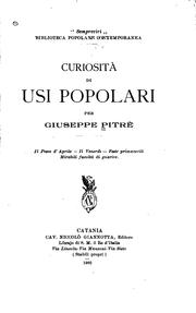 Cover of: Curiosità di usi popolari