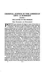 Cover of: Criminal Justice in the American City - a Summary by Roscoe Pound