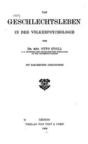 Cover of: Das Geschlechtsleben in der Völkerpsychologie
