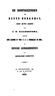 Cover of: De Doopsgezinden en hunne herkomst: eene ruwe schets