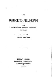 Cover of: De Democrito philosopho