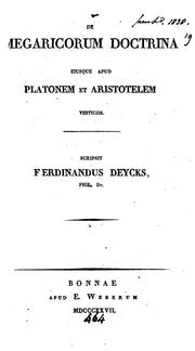 Cover of: De Megaricorum doctrina eiusque apud Platonem et Aristotelem vestigiis
