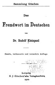 Cover of: Das Fremdwort im Deutschen