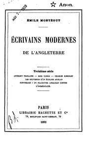 Cover of: Écrivains modernes de l'Angleterre: Troisième série.