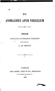 Cover of: De animalibus apud Vergilium