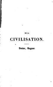 Cover of: De la civilisation: Venise, Raguse