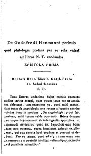 Cover of: De Godofredo Hermanno enodatore Epistolae Pauli ad Galatas, per litteras: per litteras ...