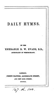 Cover of: Daily hymns by Robert Wilson Evans