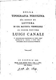 Cover of: Della tipografia perugina del secolo xv., lettera