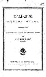 Cover of: Damasus, Bischof von Rom: ein Beitrag zur Geschichte der Anfänge des römischen Primats