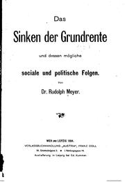 Cover of: Das sinken der Grundrente und dessen mögliche Sociale und politische Folgen