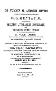 Cover of: De nummis M. Antonii Illviri vitam et res gestas illustrantibus commentatio by Caland, W.