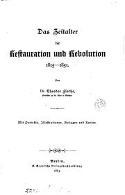 Cover of: Das Zeitalter der Restauration und Revolution 1815-1851