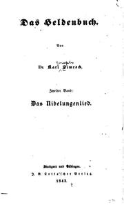 Cover of: Das Heldenbuch by Karl Joseph Simrock