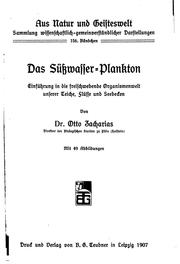 Cover of: Das Süsswasser-plankton: Einführung in die freischwebende Organismenwelt unserer Teiche, Flüsse ...