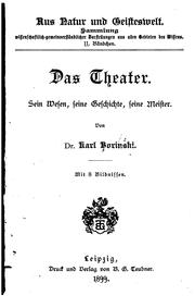 Cover of: Das Theater: Sein Wesen, seine Geschichte, seine Meister by Karl Borinski