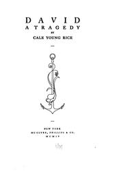 Cover of: David: A Tragedy | Cale Young Rice