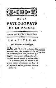 Cover of: De la philosophie de la nature: ou, Traité de morale pour l'espece humaine ...