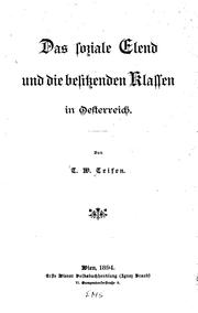 Cover of: Das soziale Elend und die besitzenden Klassen in Oesterreich by Karl Renner