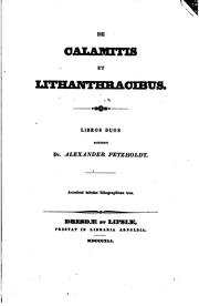 Cover of: De Calamitis et Lithanthracibus Libros duos