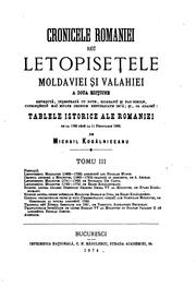 Cover of: Cronicele Romaniei: seŭ́ letopisetele Moldaviei si Valahiei